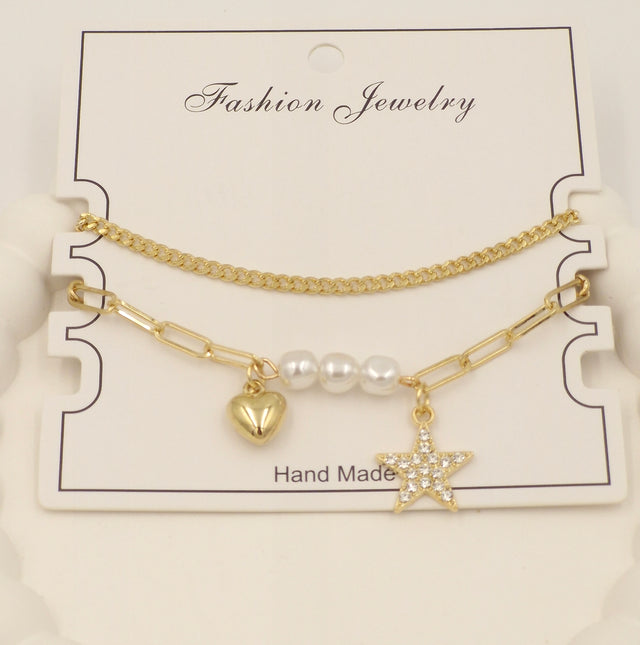 Trendy Gold Charm Bracelet for Women & Girls – Stylish Layered Fashion Jewellery