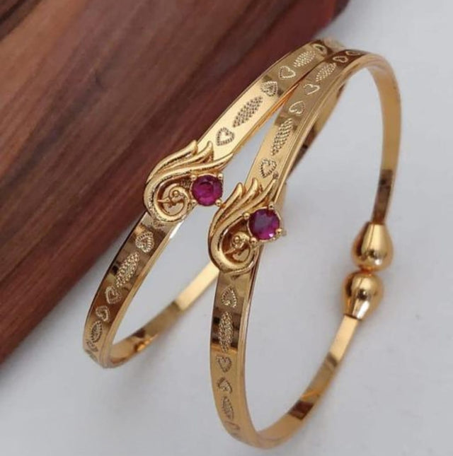 Charming Gold & Ruby Bangles - Easy to Wear & Love