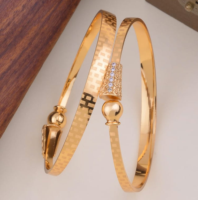 Traditional Gold-Plated Kadli Bangles for Women | Ethnic Kada Design