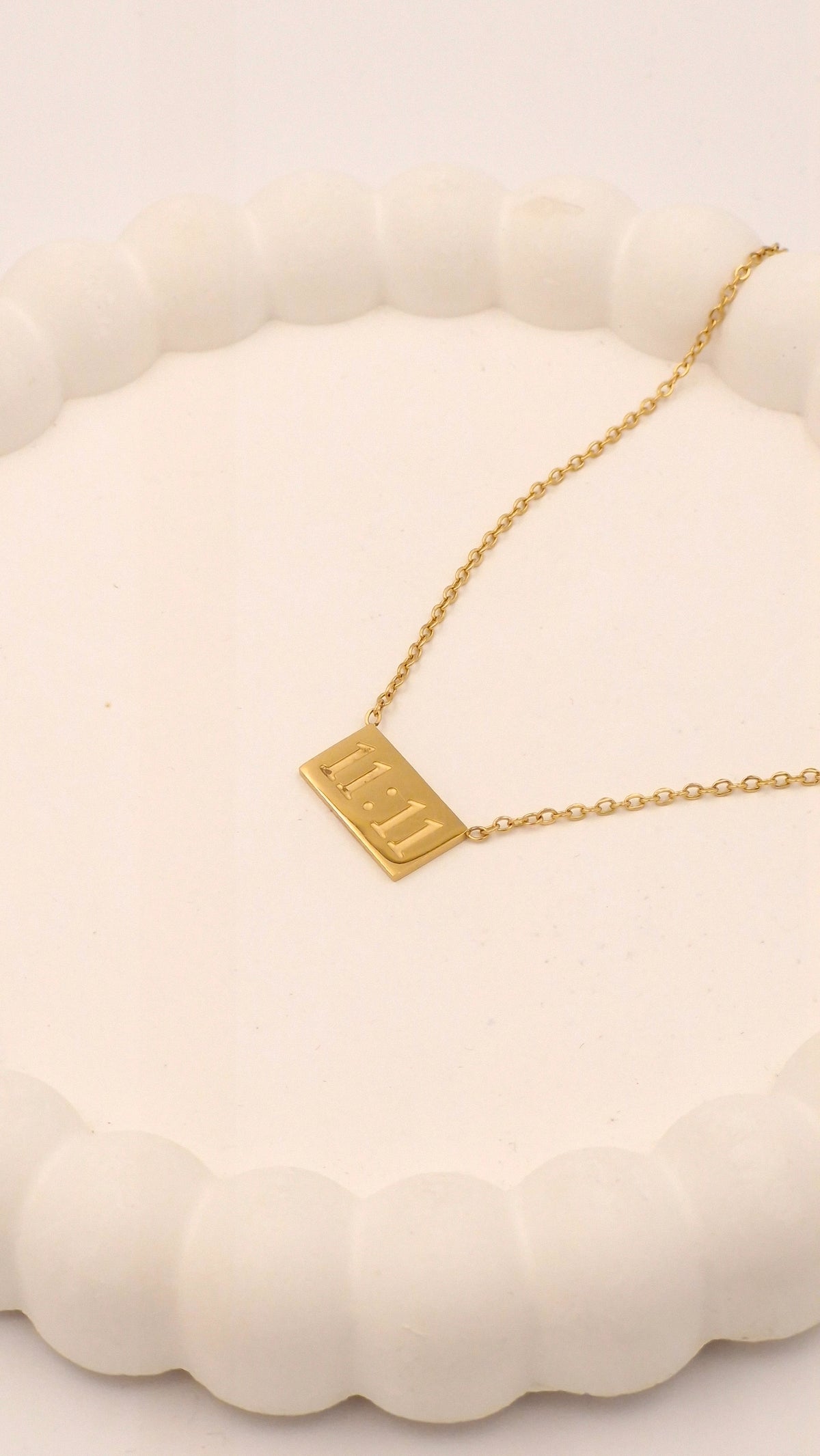 11:11 necklace 18k gold plated anti tarnish waterproof hypoallergenic stainless steel jewellery for women