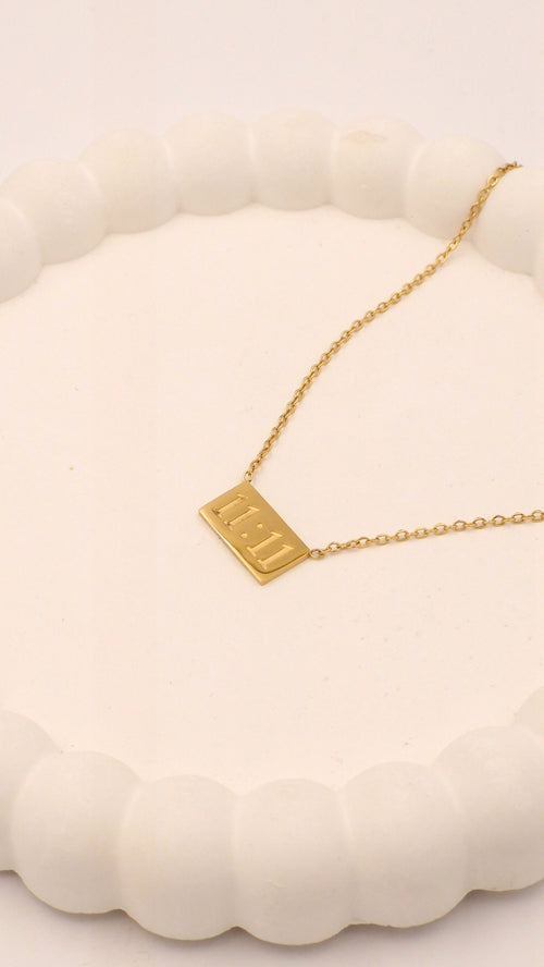 11:11 necklace 18k gold plated anti tarnish waterproof hypoallergenic stainless steel jewellery for women