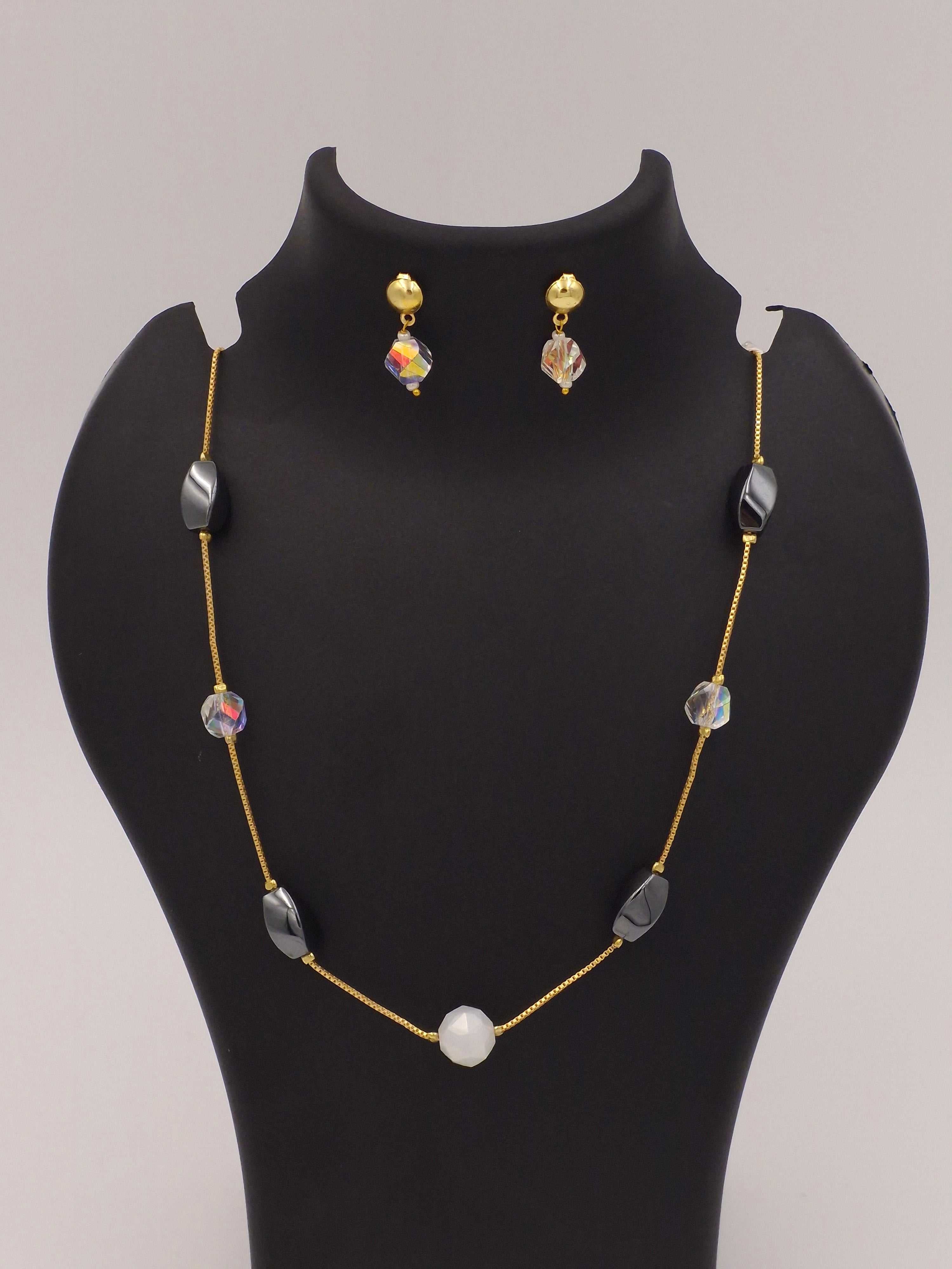 Pearl Beaded Necklace & Earrings Set for Women and Girls