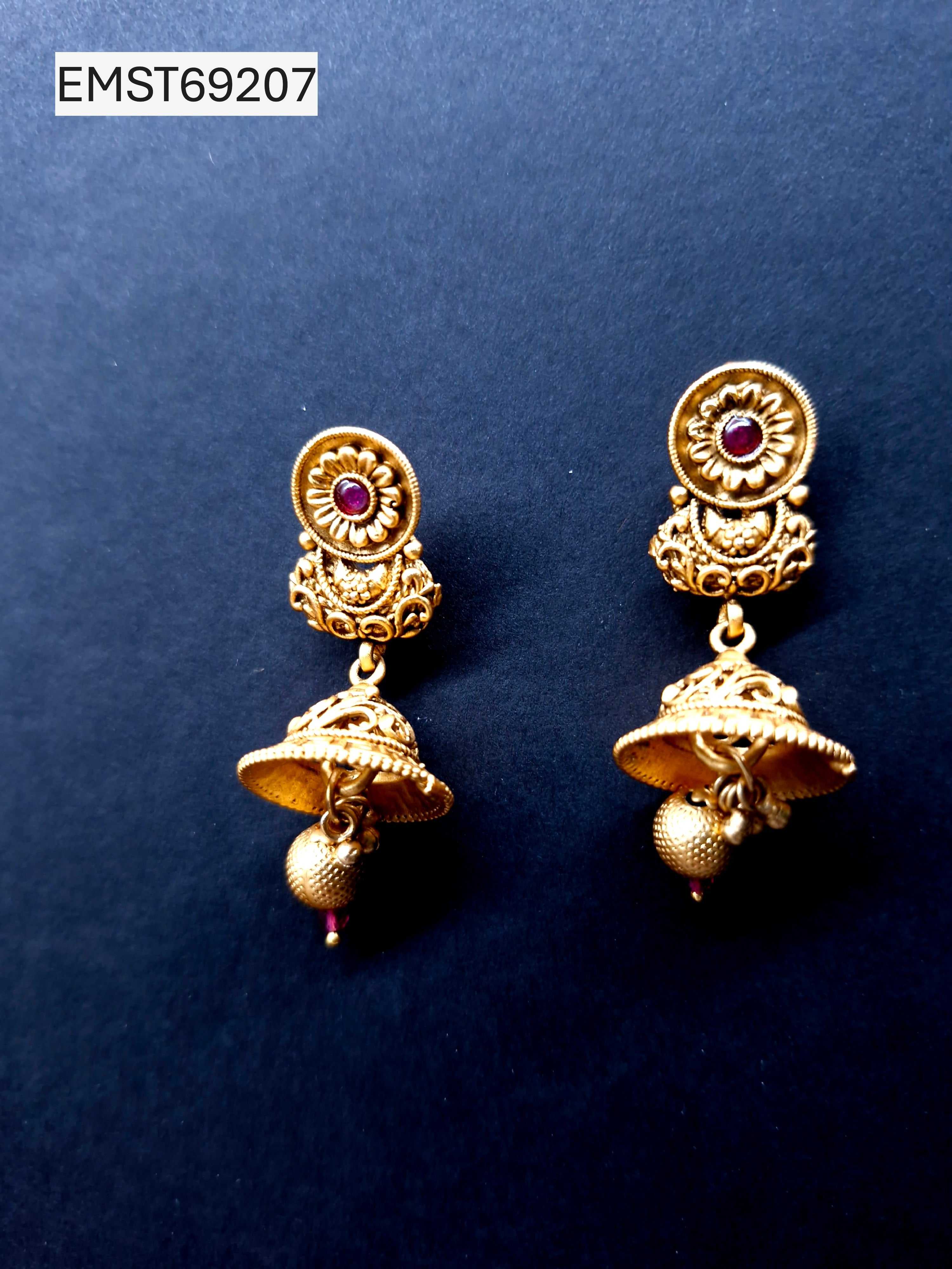 Traditional Gold Plated Necklace Set with Jhumka Earrings for Women – Bridal & Festive Jewellery