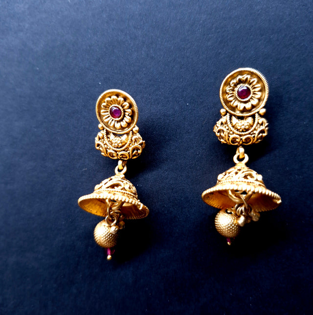 Traditional Gold Plated Necklace Set with Jhumka Earrings for Women – Bridal & Festive Jewellery