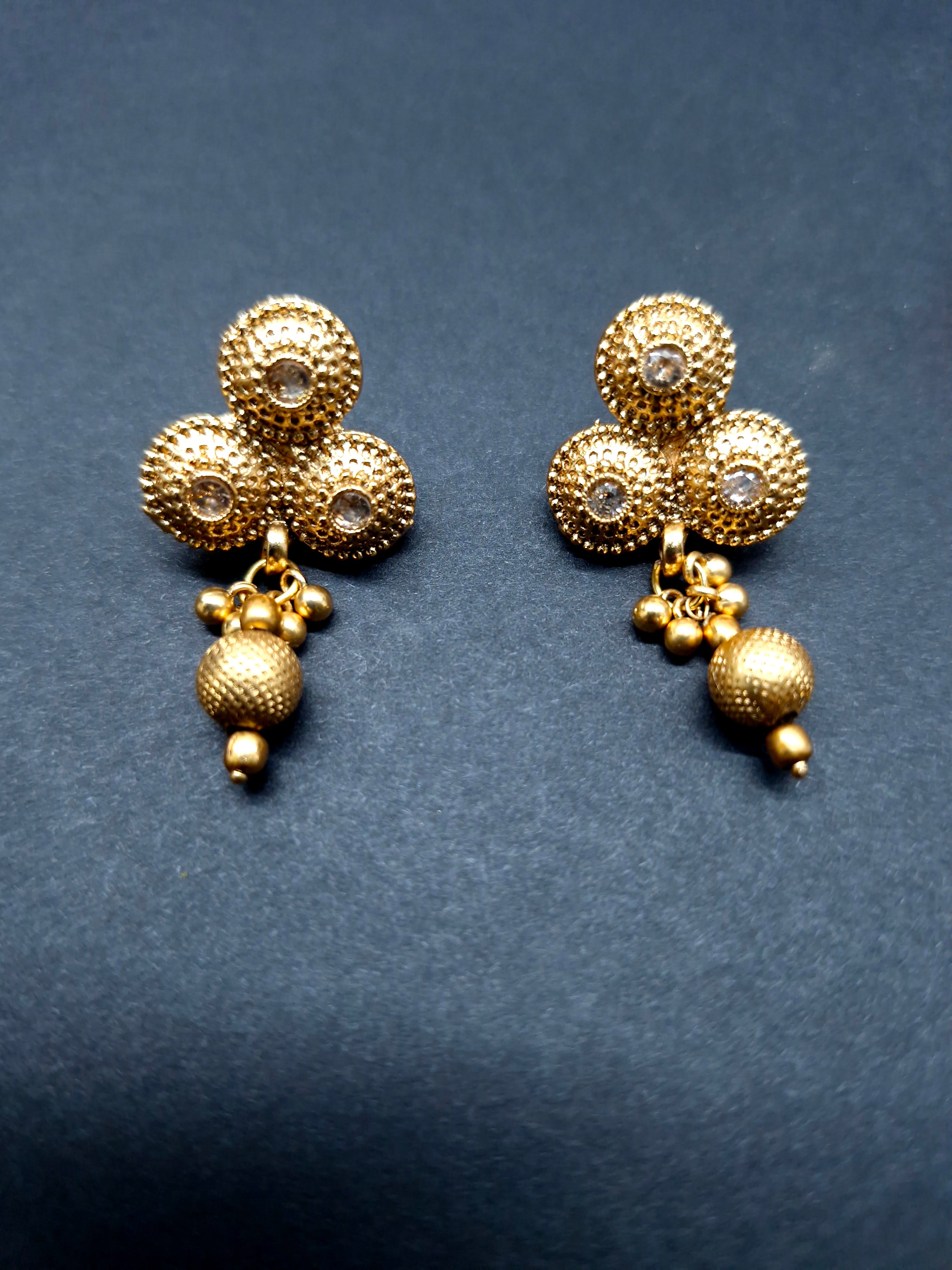 Gold Plated Coin Necklace Set with Jhumka Earrings – Traditional Temple Jewellery