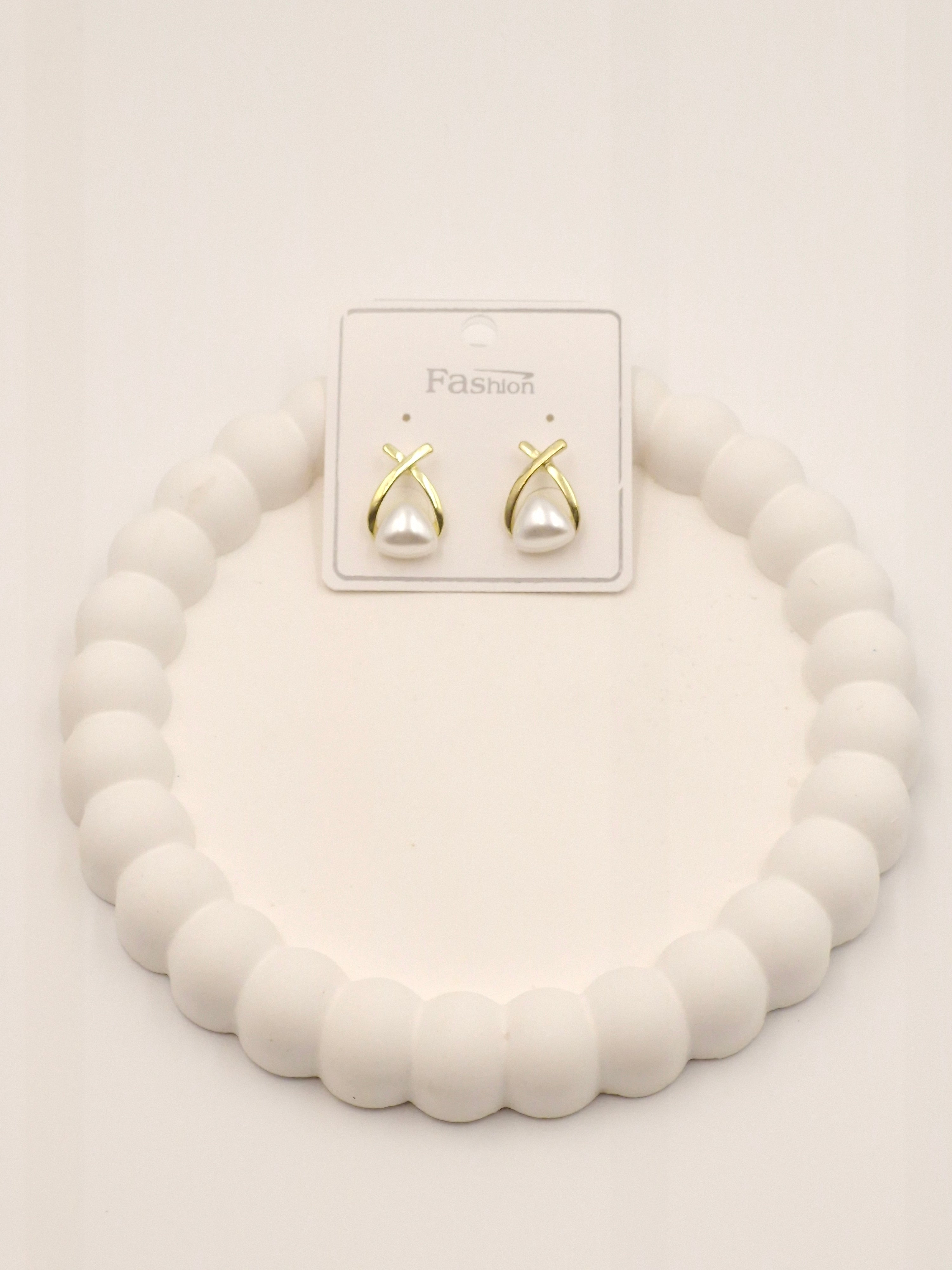 Gold Plated Pearl Stud Earrings for Women | Stylish Daily Wear Jewellery