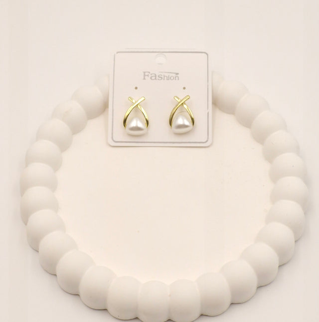 Gold Plated Pearl Stud Earrings for Women | Stylish Daily Wear Jewellery