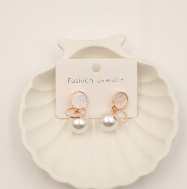 Rose-Gold Plated Pearl Drop Earrings for Women | Stylish Fashion Jewellery