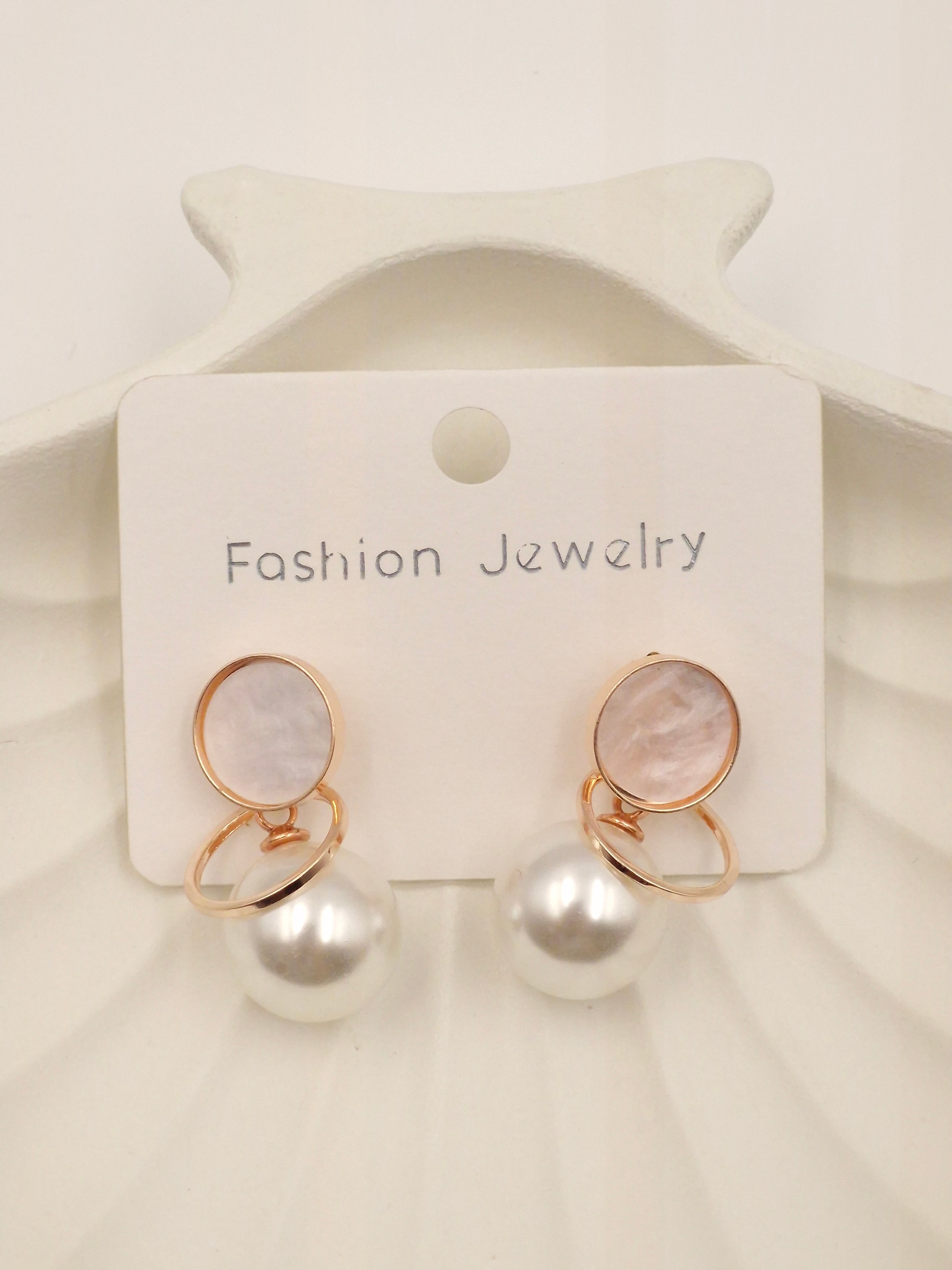 Rose-Gold Plated Pearl Drop Earrings for Women | Stylish Fashion Jewellery