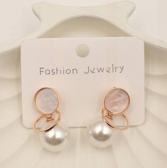 Rose-Gold Plated Pearl Drop Earrings for Women | Stylish Fashion Jewellery
