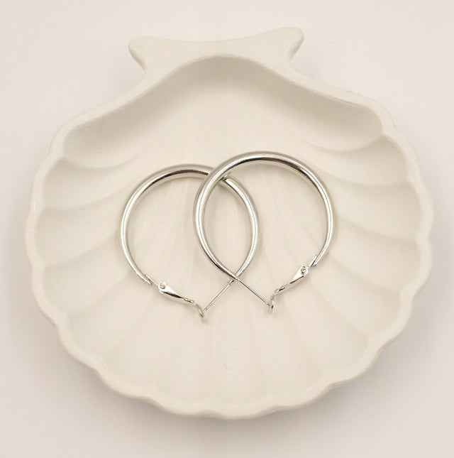 Classic Smoky Silver Hoop Earrings – Minimalist Everyday Jewelry