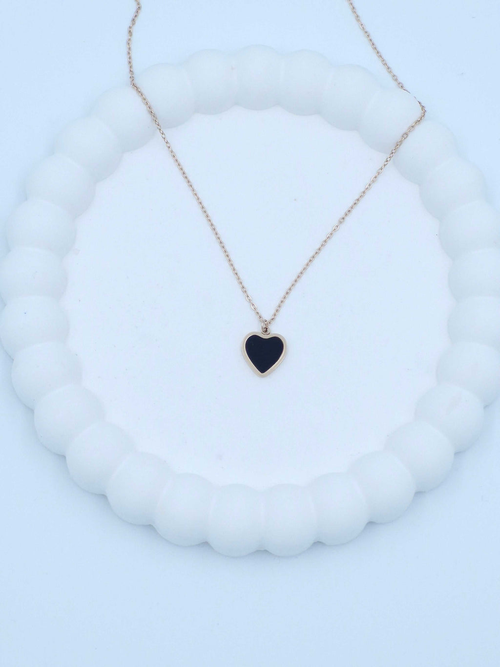 Black Clover Pendant Necklace for Women | Rose Gold Stainless Steel Chain | Anti-Tarnish Fashion Jewellery