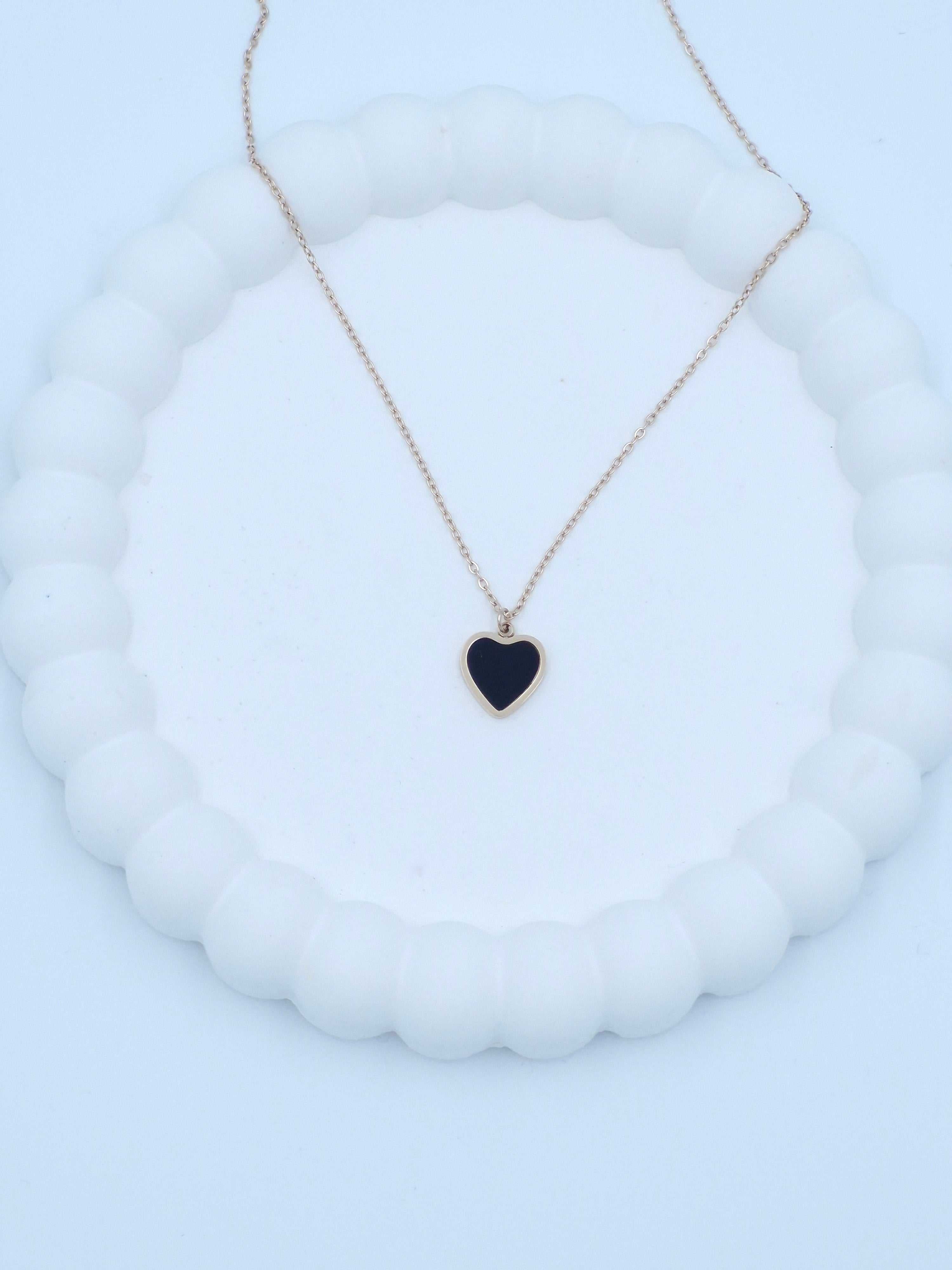 Black Clover Pendant Necklace for Women | Rose Gold Stainless Steel Chain | Anti-Tarnish Fashion Jewellery