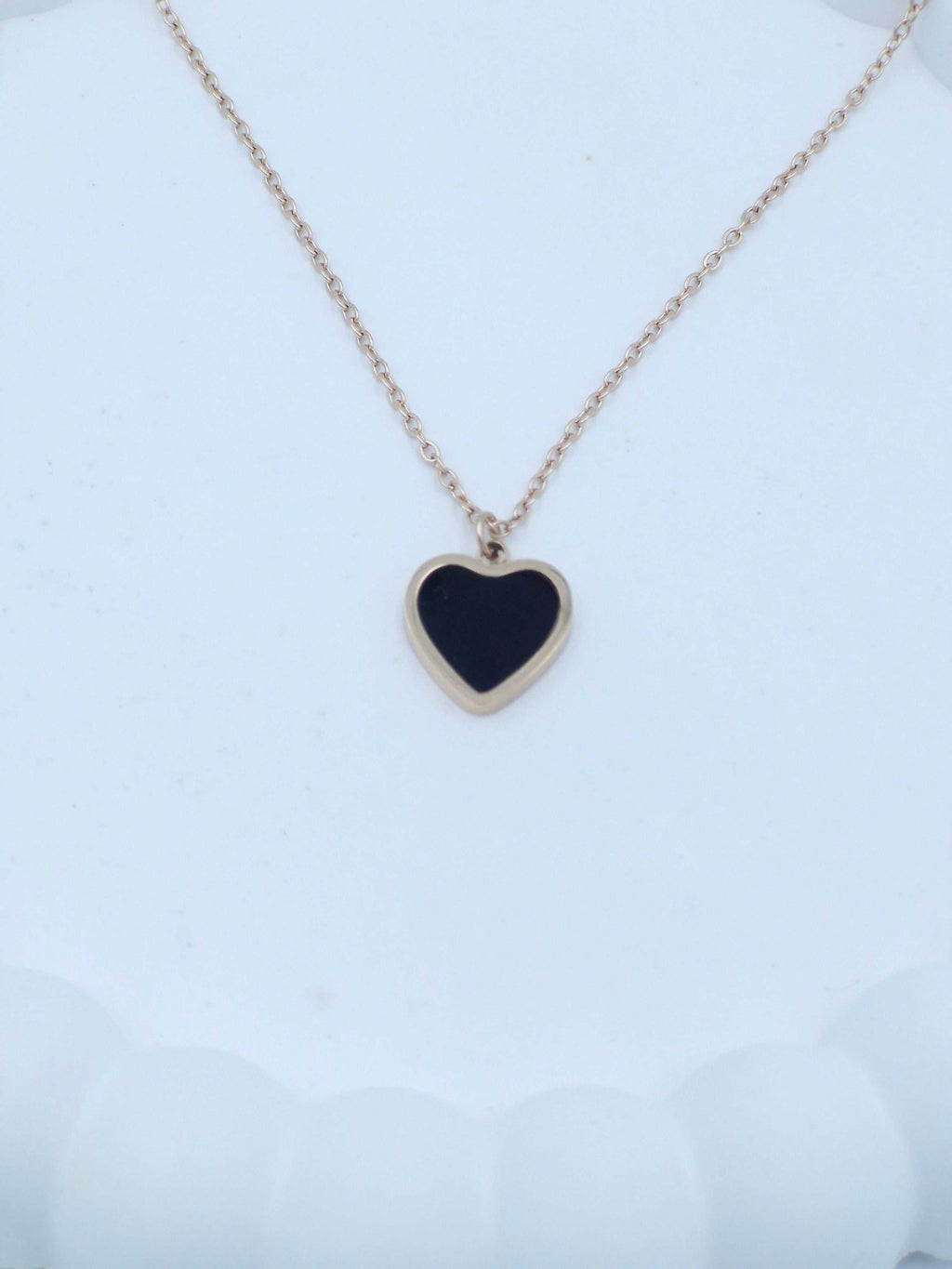 Black Clover Pendant Necklace for Women | Rose Gold Stainless Steel Chain | Anti-Tarnish Fashion Jewellery