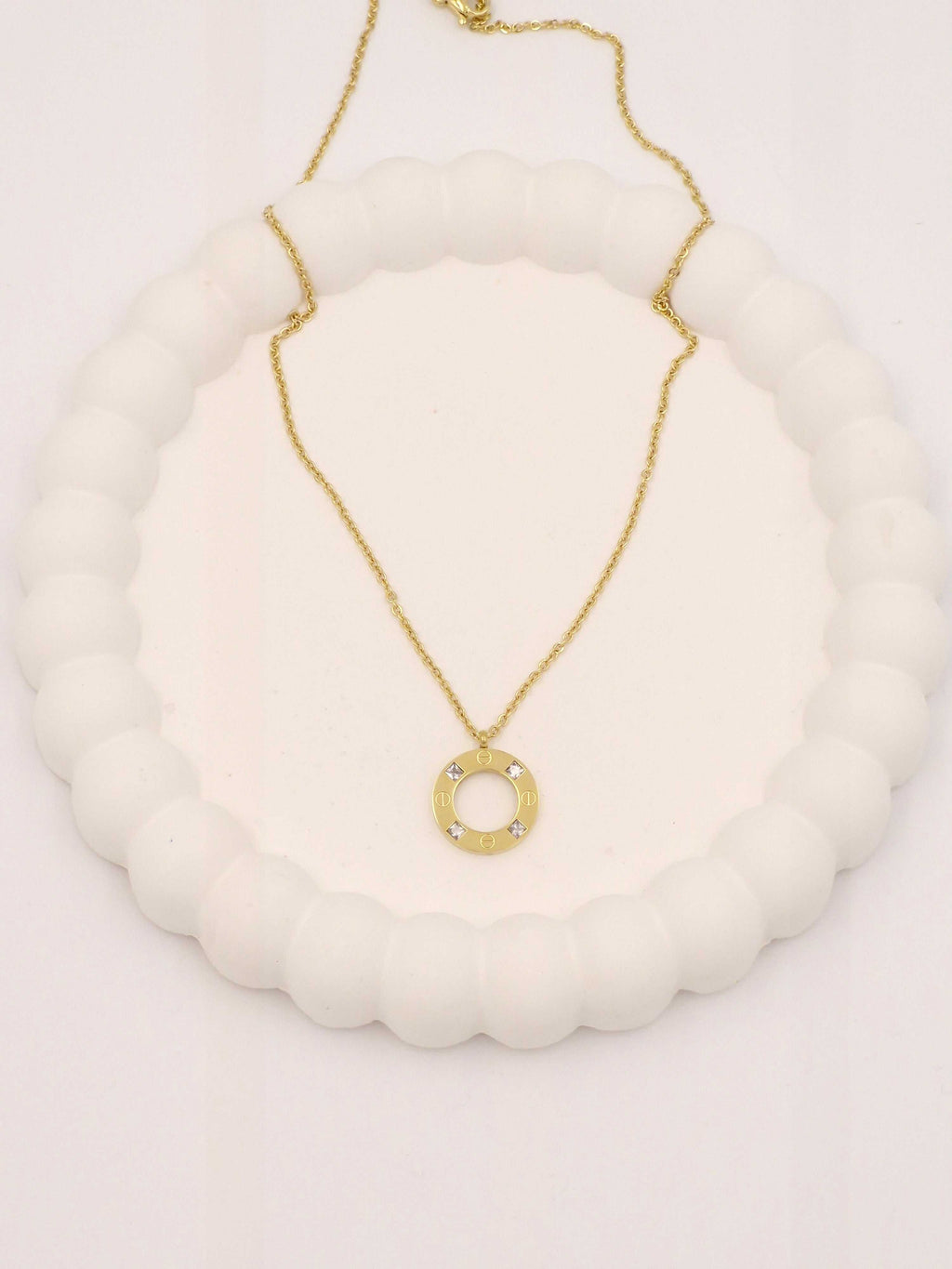 Cartier-Style Stainless Steel Gold Necklace for Women – Anti-Tarnish, Premium Quality