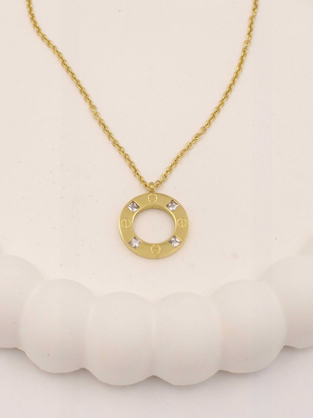 Cartier-Style Stainless Steel Gold Necklace for Women – Anti-Tarnish, Premium Quality