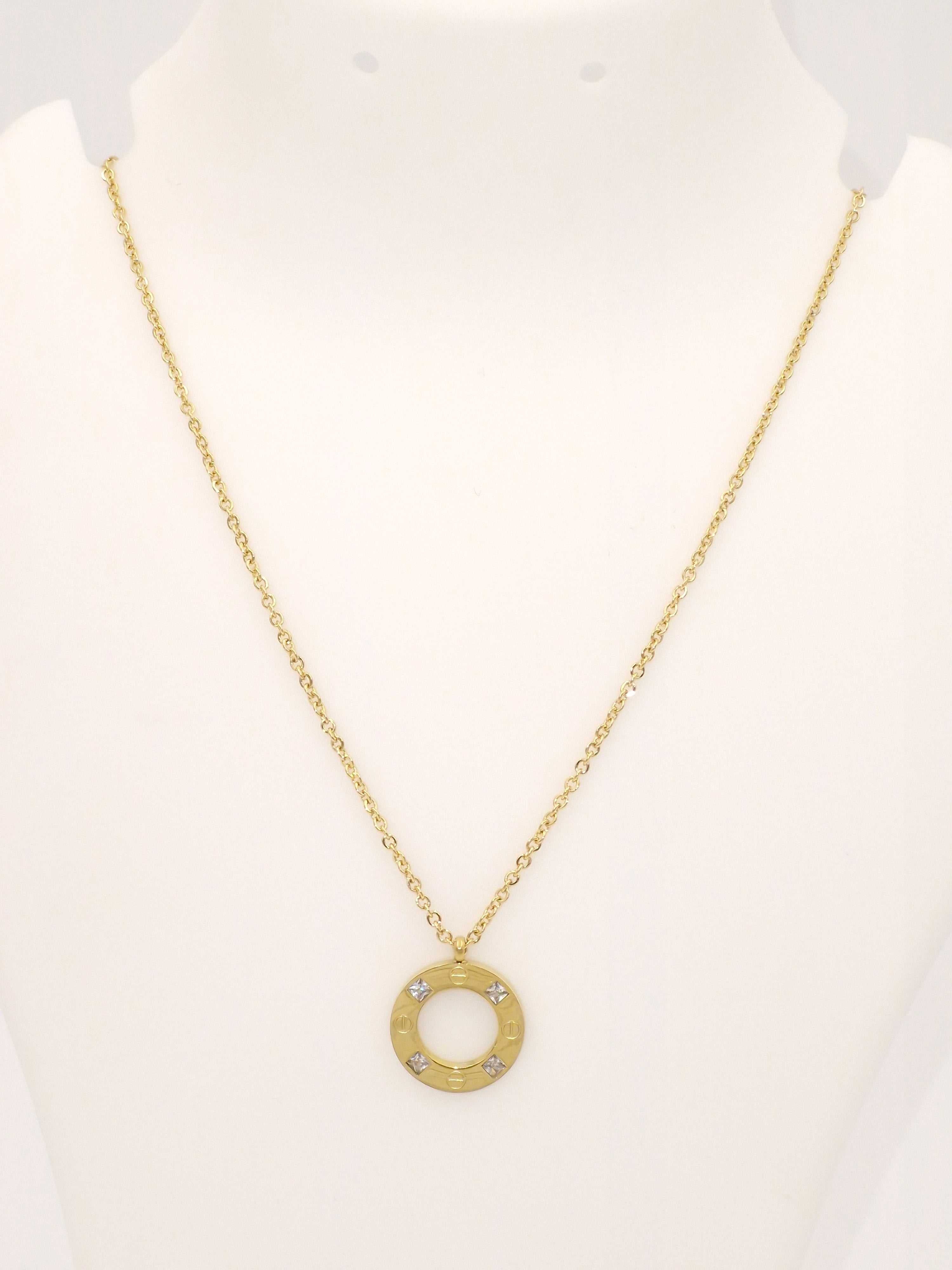 Cartier-Style Stainless Steel Gold Necklace for Women – Anti-Tarnish, Premium Quality