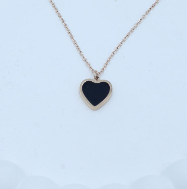 Black Clover Pendant Necklace for Women | Rose Gold Stainless Steel Chain | Anti-Tarnish Fashion Jewellery