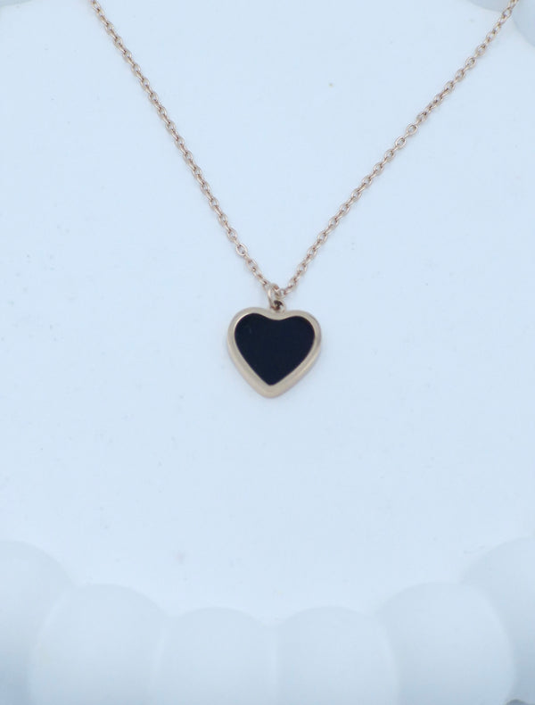 Black Clover Pendant Necklace for Women | Rose Gold Stainless Steel Chain | Anti-Tarnish Fashion Jewellery