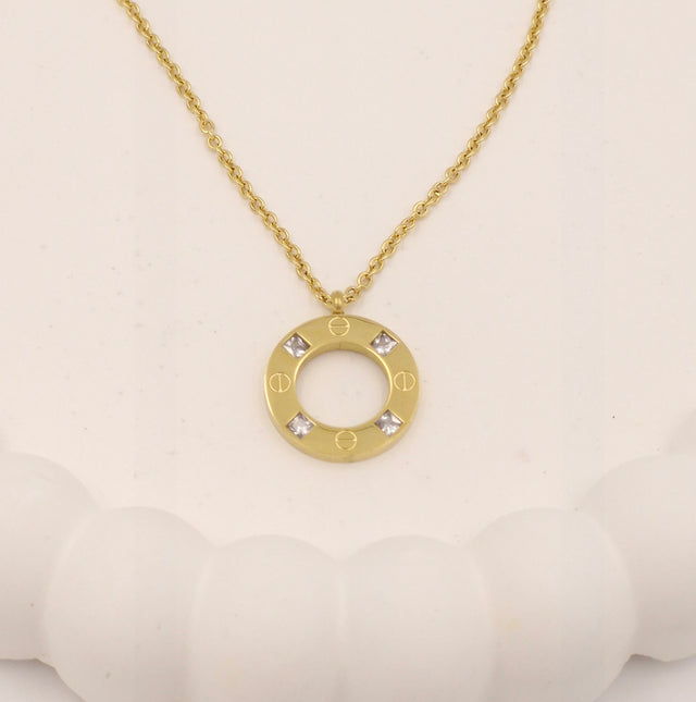 Cartier-Style Stainless Steel Gold Necklace for Women – Anti-Tarnish, Premium Quality