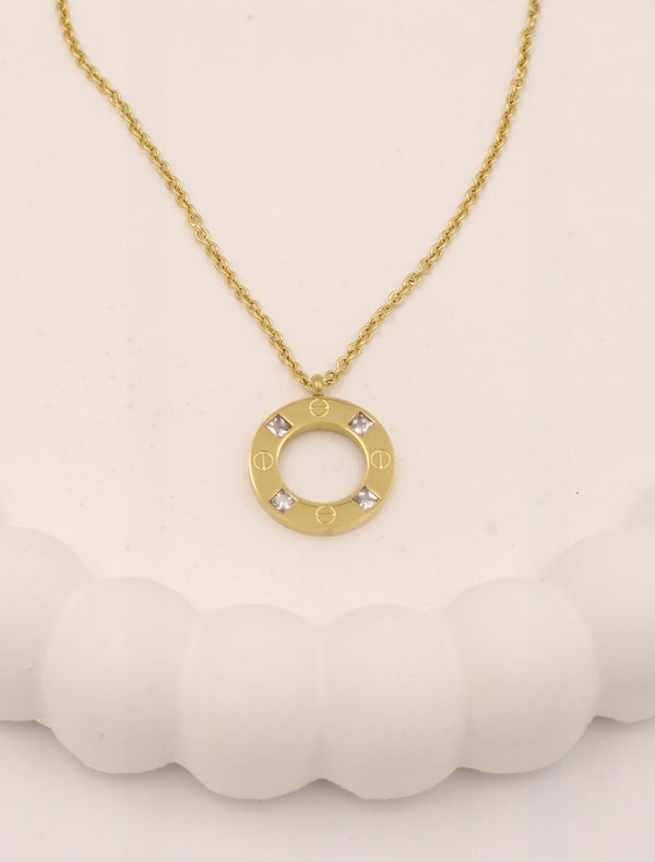 Cartier-Style Stainless Steel Gold Necklace for Women – Anti-Tarnish, Premium Quality