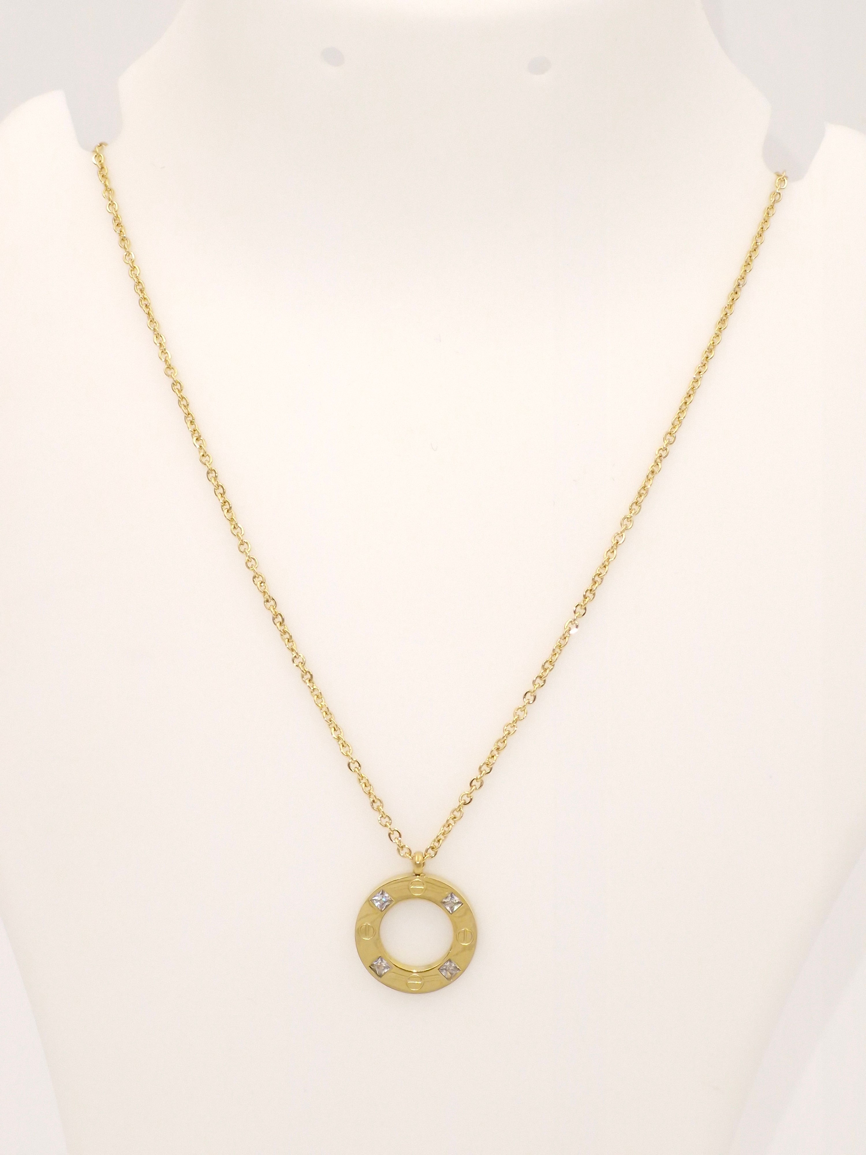 Cartier-Style Stainless Steel Gold Necklace for Women – Anti-Tarnish, Premium Quality