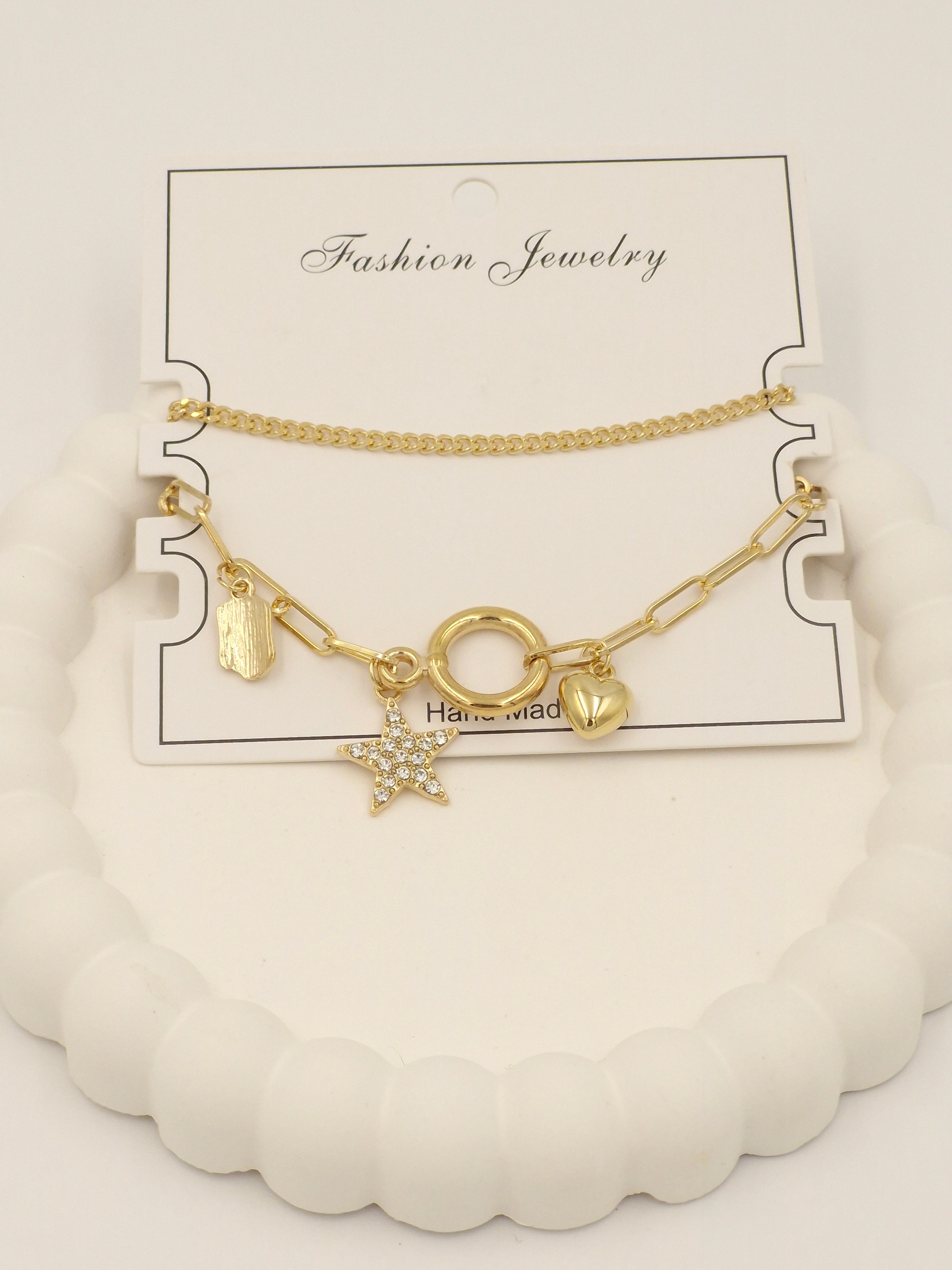Trendy Gold Charm Bracelet for Women & Girls – Stylish Layered Fashion Jewellery
