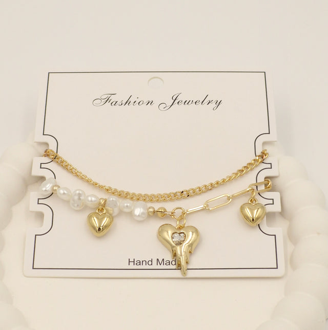 Trendy Gold Charm Bracelet for Women & Girls – Stylish Layered Fashion Jewellery