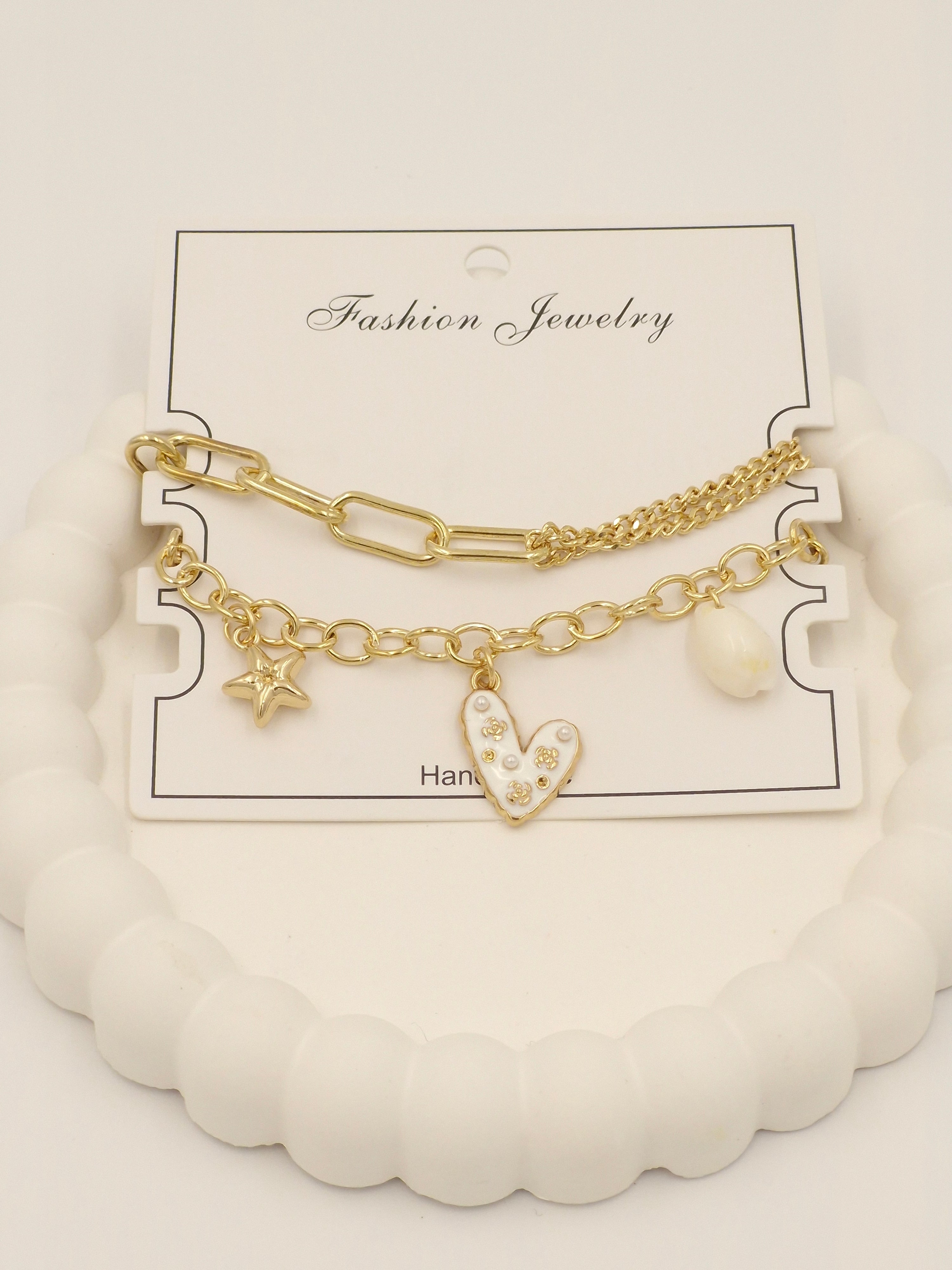 Trendy Gold Charm Bracelet for Women & Girls – Stylish Layered Fashion Jewellery