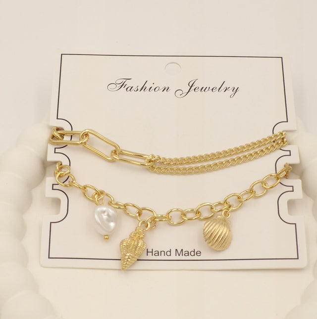 Trendy Gold Charm Bracelet for Women & Girls – Stylish Layered Fashion Jewellery