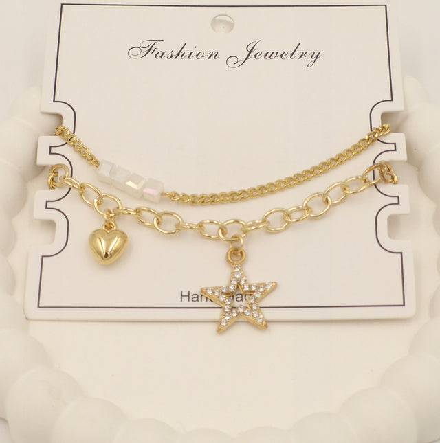 Trendy Gold Charm Bracelet for Women & Girls – Stylish Layered Fashion Jewellery