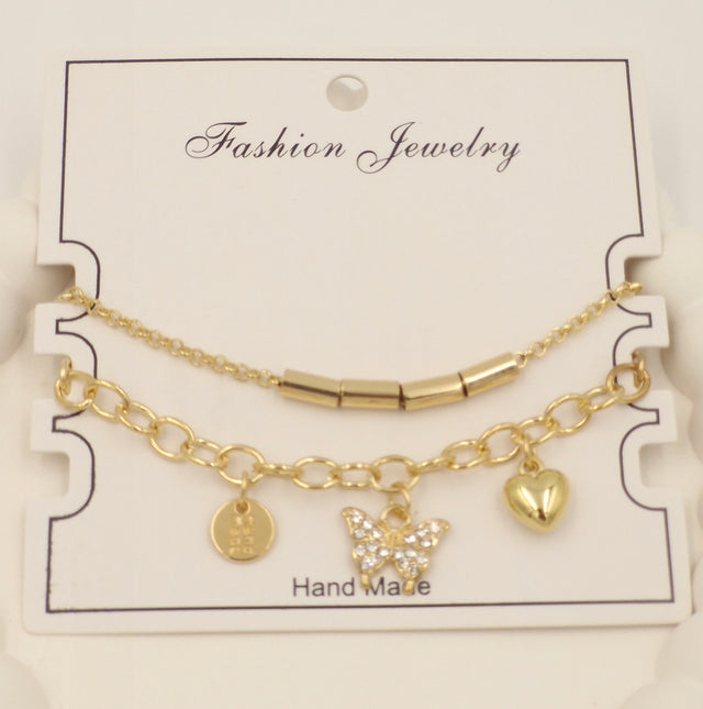 Trendy Gold Charm Bracelet for Women & Girls – Stylish Layered Fashion Jewellery