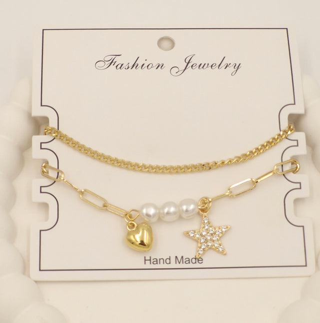 Trendy Gold Charm Bracelet for Women & Girls – Stylish Layered Fashion Jewellery