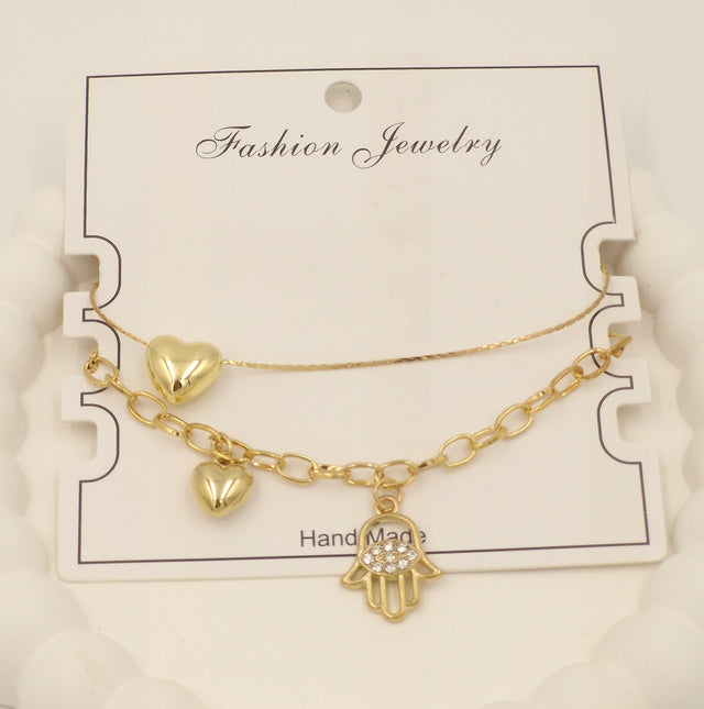 Trendy Gold Charm Bracelet for Women & Girls – Stylish Layered Fashion Jewellery