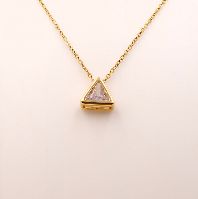 Daily Wear Gold Triangle Locket | Anti-Tarnish Stainless Steel Chain
