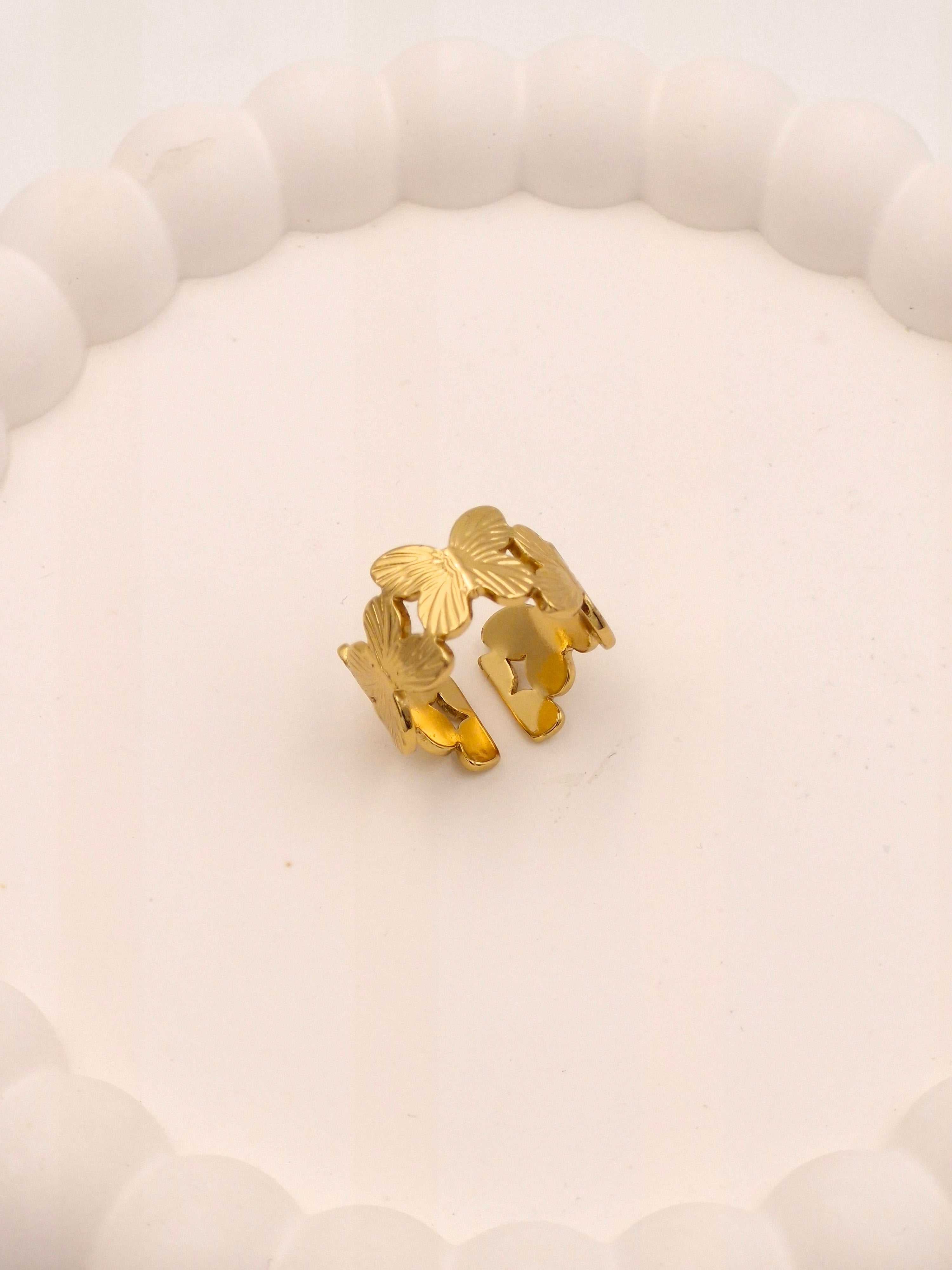 Infinite Butterfly Gold Ring for Women | Waterproof Anti-Tarnish Ring