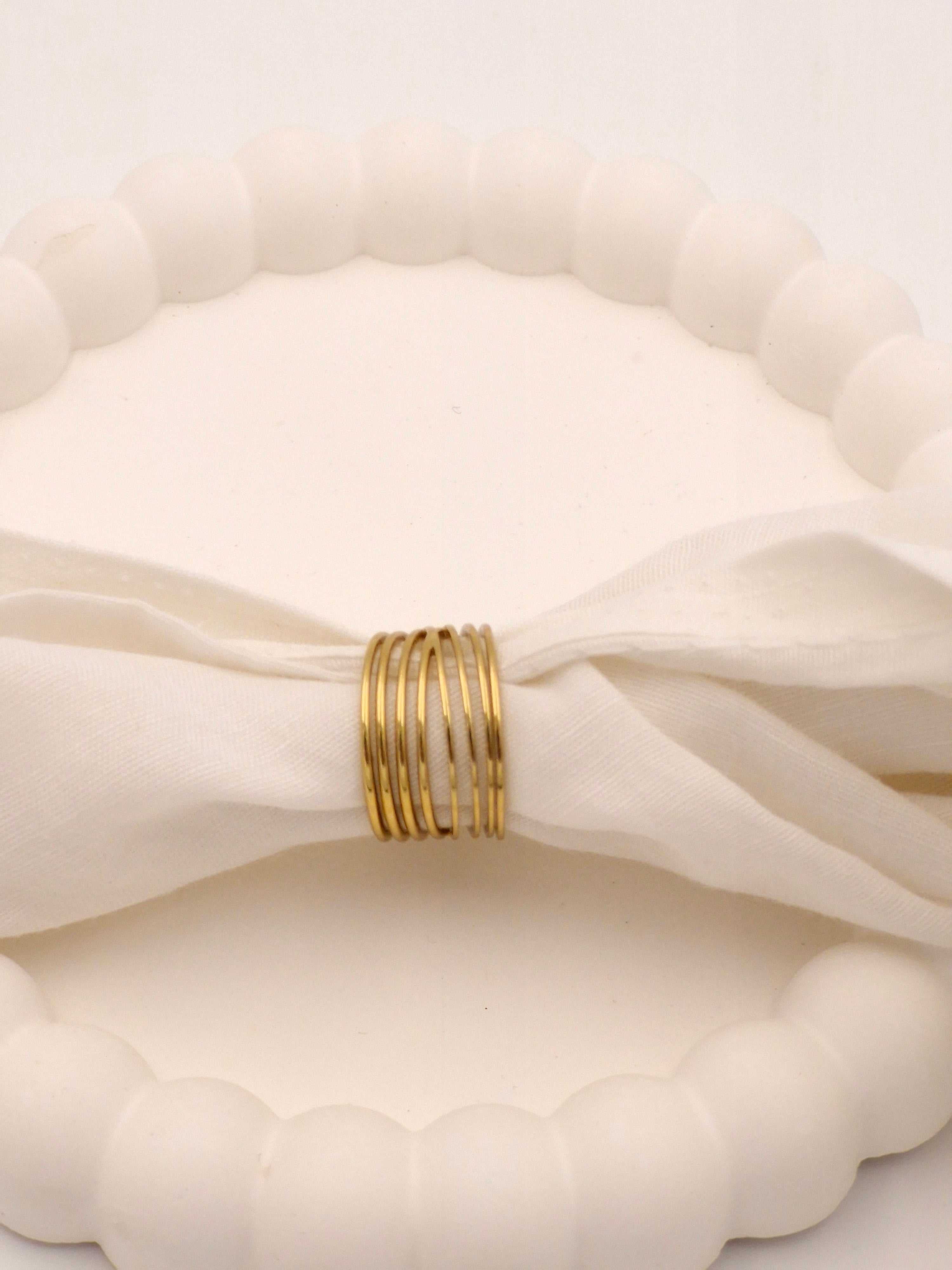 Statement Multi-Layer Coiled Ring | Anti-Tarnish Golden Wrap