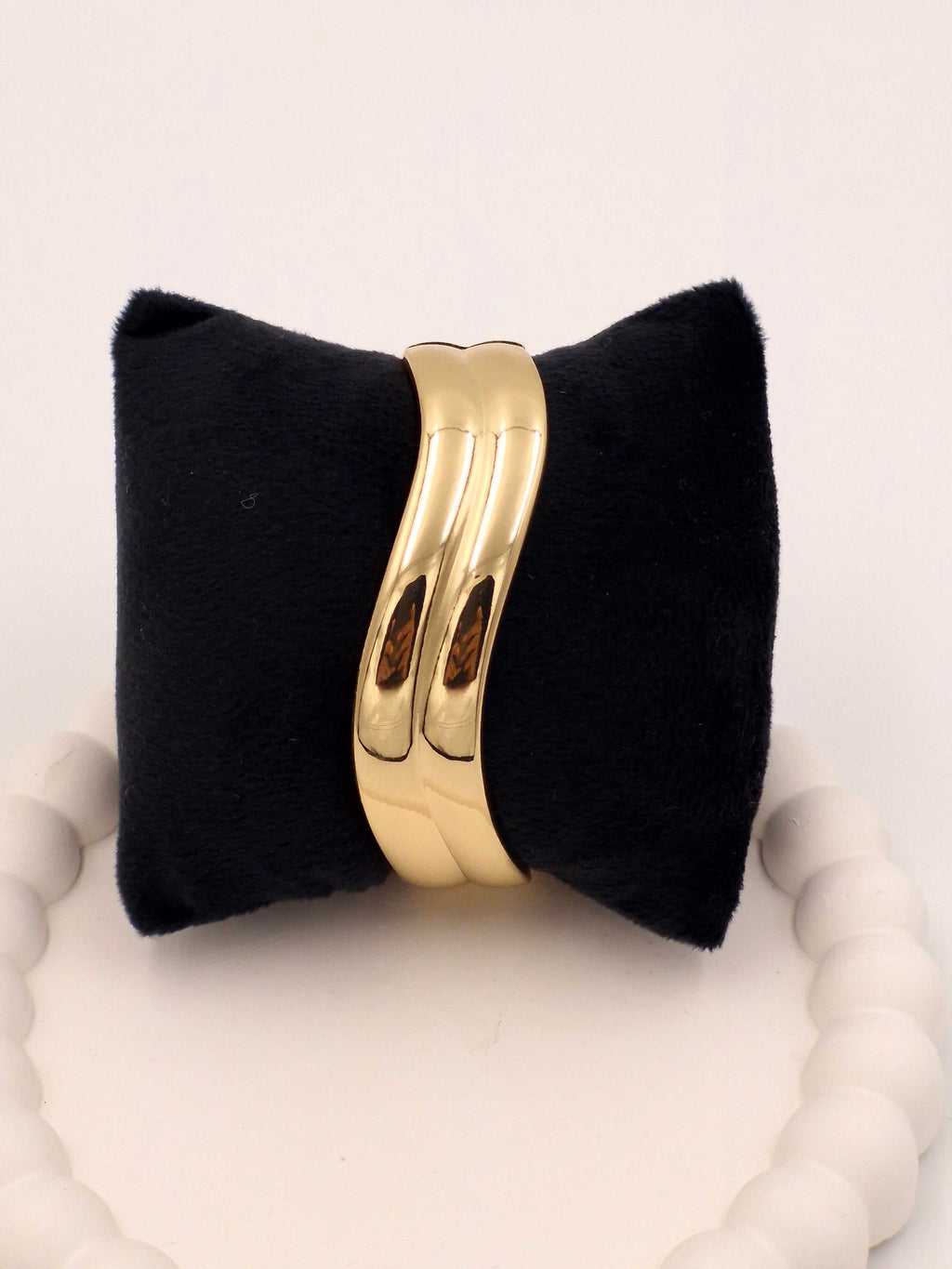 Anti-Tarnish Broad Gold Plated Stainless Steel Open Kada – Premium Gloss Finish