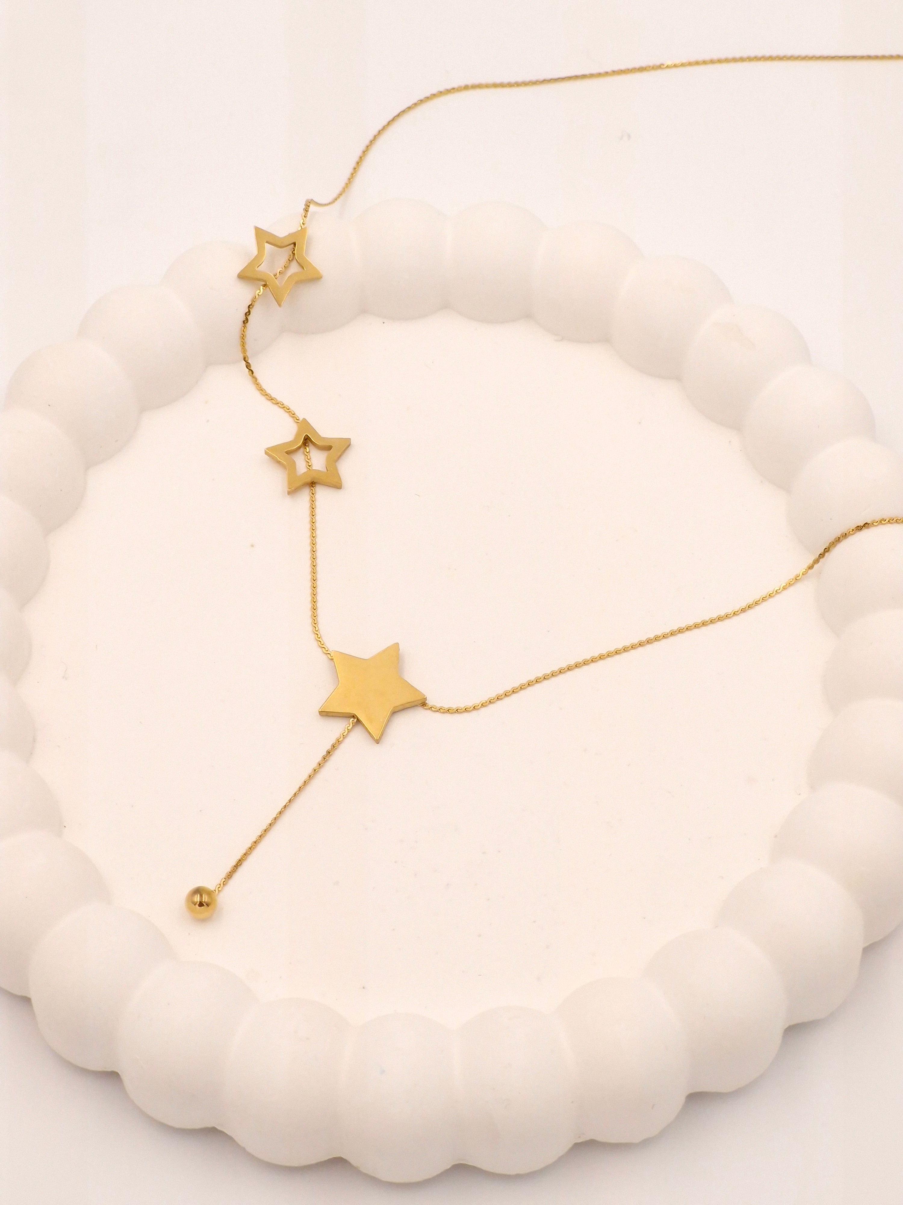 Celestial Star Lariat Necklace | Anti-Tarnish Adjustable Drop