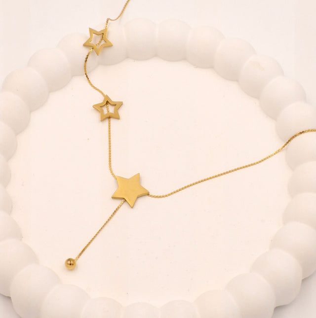Celestial Star Lariat Necklace | Anti-Tarnish Adjustable Drop