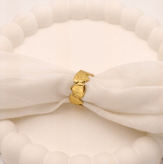 Golden Heart Adjustable Ring | Anti-Tarnish Love Symbol Ring