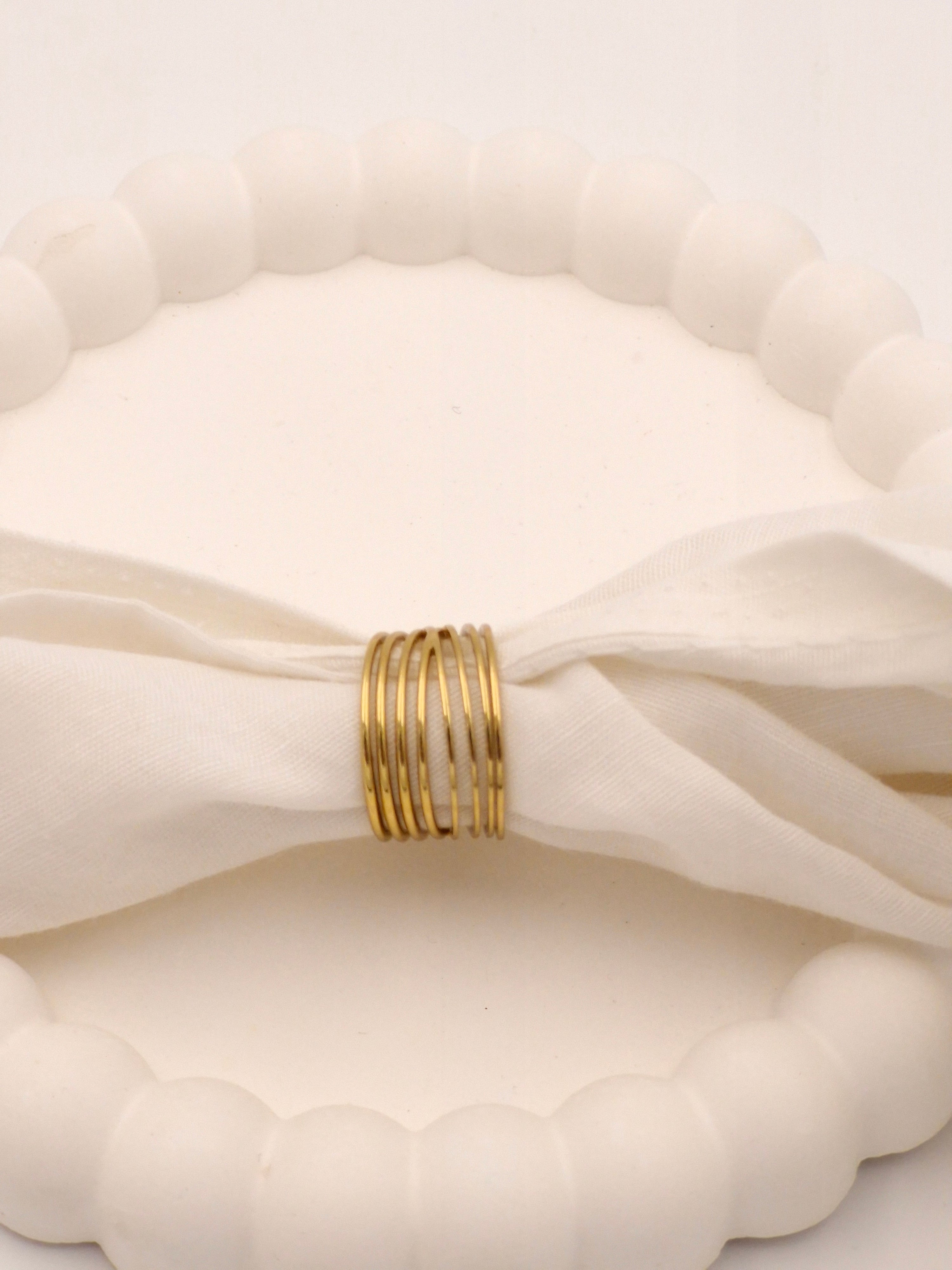 Statement Multi-Layer Coiled Ring | Anti-Tarnish Golden Wrap