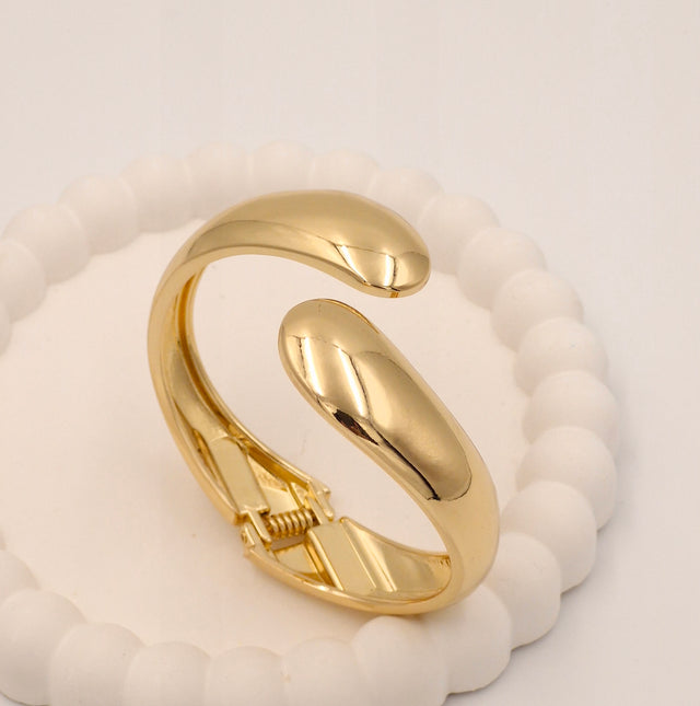 Anti-Tarnish Broad Gold Plated Stainless Steel Open Kada – Premium Gloss Finish