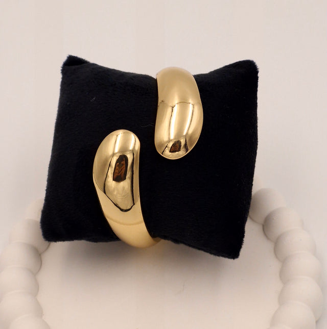 Anti-Tarnish Broad Gold Plated Stainless Steel Open Kada – Premium Gloss Finish