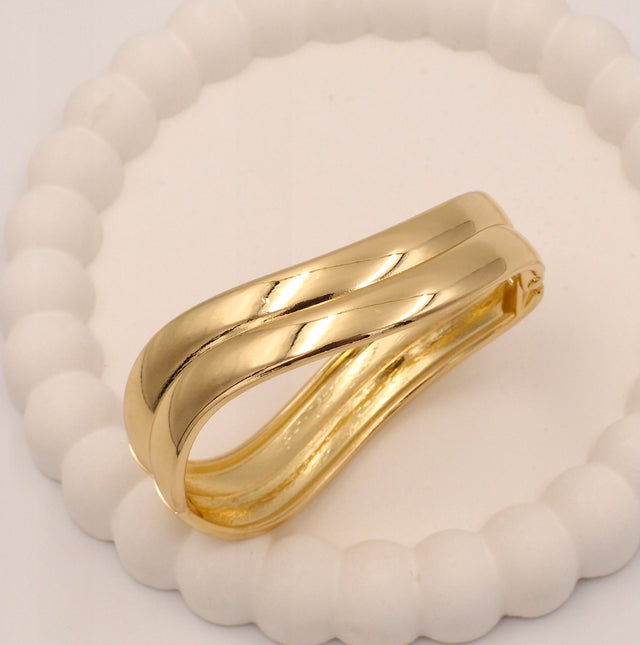 Anti-Tarnish Broad Gold Plated Stainless Steel Open Kada – Premium Gloss Finish