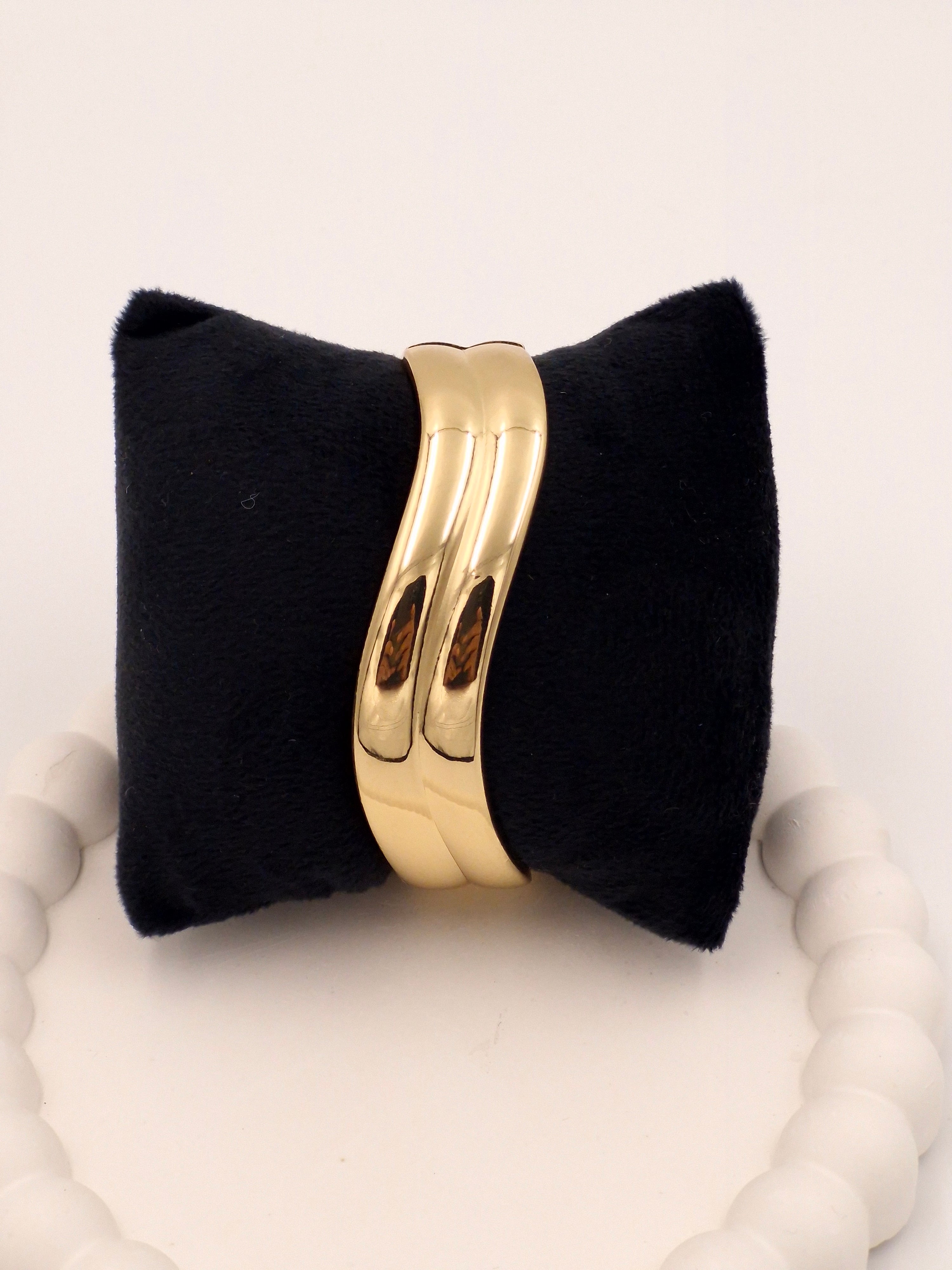 Anti-Tarnish Broad Gold Plated Stainless Steel Open Kada – Premium Gloss Finish