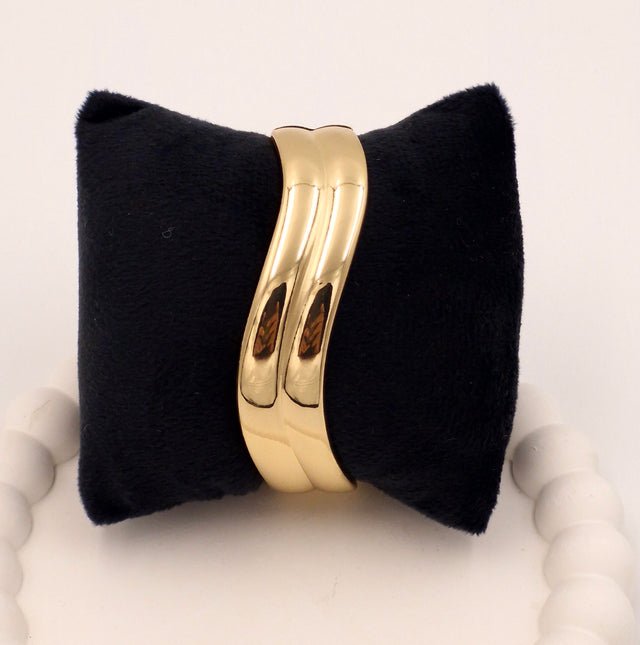 Anti-Tarnish Broad Gold Plated Stainless Steel Open Kada – Premium Gloss Finish