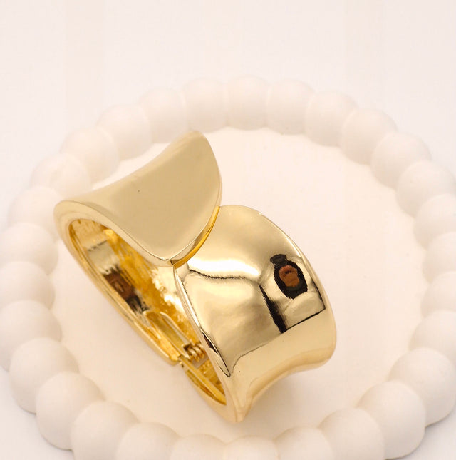 Anti-Tarnish Broad Gold Plated Stainless Steel Open Kada – Premium Gloss Finish