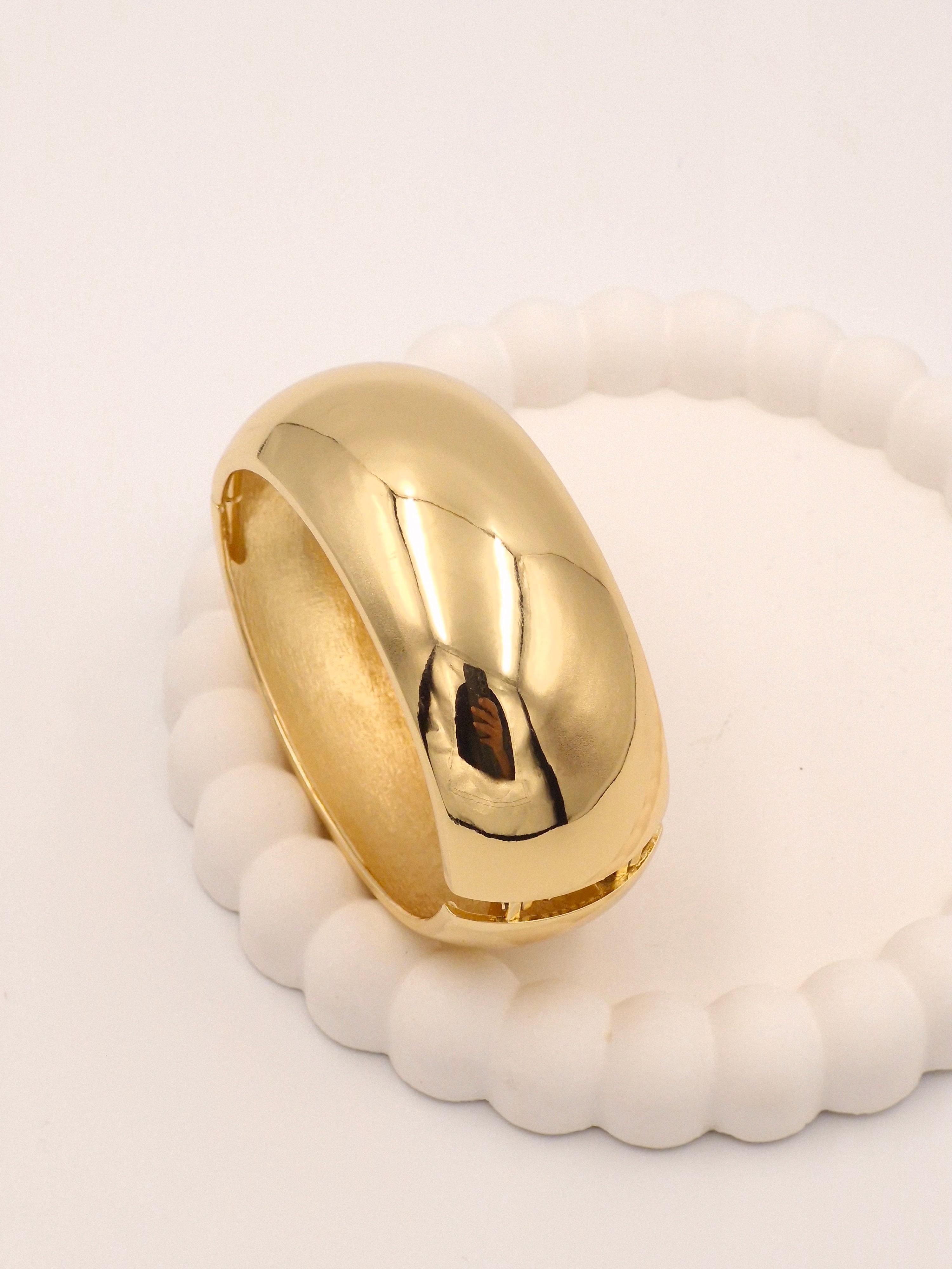 Anti-Tarnish Broad Gold Plated Stainless Steel Openable Kada – Premium Gloss Finish