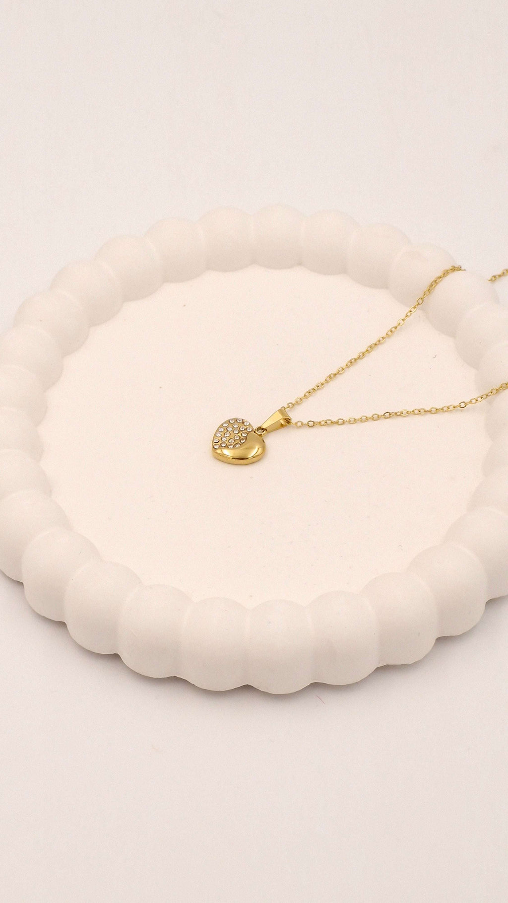 Diamond-Studded Heart Pendant Necklace for Women & Girls | Elegant Anti-Tarnish Gold Finish (Copy)